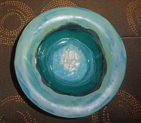 Green bowl with glass