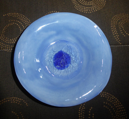 BLue bowl with glass