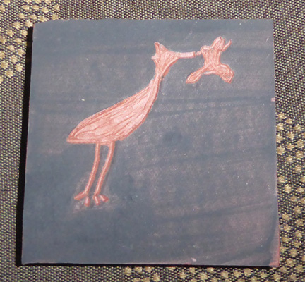 Bird sgraffito