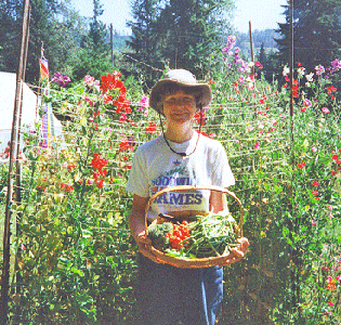 Sara and her sweet peas